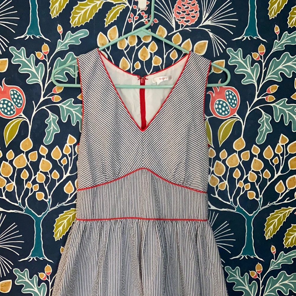 Esley Seersucker red summer dress